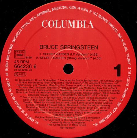Bruce Springsteen Secret Garden Vinyl Records Lp Cd On Cdandlp