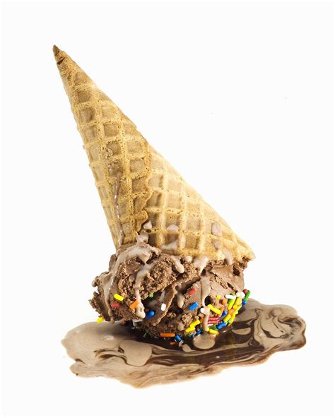 Melting Upside Down Chocolate Ice Cream License Images 692821