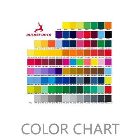 Dye Sublimation Colour Chart And Cutandsew Color Chart Bucksports