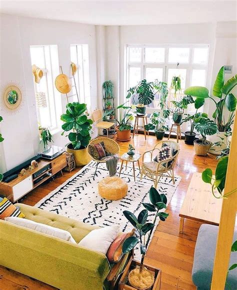 30+ Pretty House Plants Ideas For Living Room Decoration | Boho living
