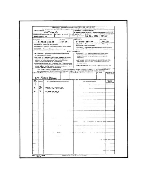 Figure 5 Sample Da Form 2404