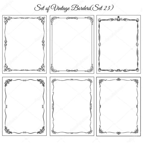 Set Of Vintage Borders And Frames Stock Vector By ©lisako66 64860171
