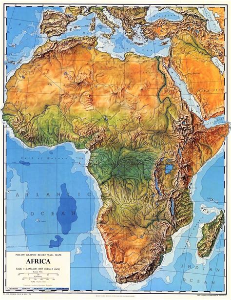 Mapa de África físico Educação e Transformação
