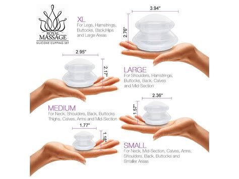 Royal Massage Silicone Cupping Therapy 12pc Set 3 Small 3 Medium 3