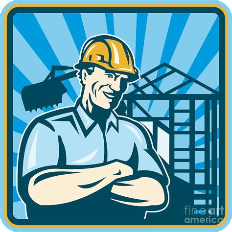 Construction Engineer Foreman Worker Digital Art By Aloysius Patrimonio