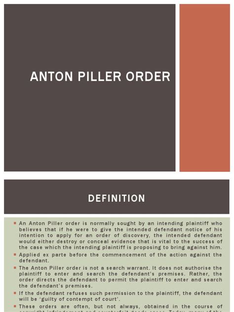 Clare piller died on october 14, 2009, in toronto, ontario, canada of cancer. Anton Piller Order | Search Warrant | Lawsuit