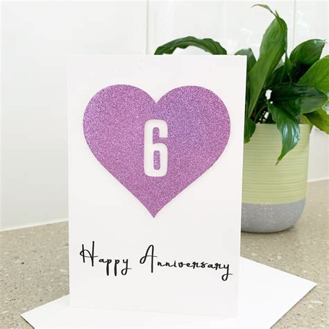 6th Wedding Anniversary Card For Husband For Wife For Etsy Australia