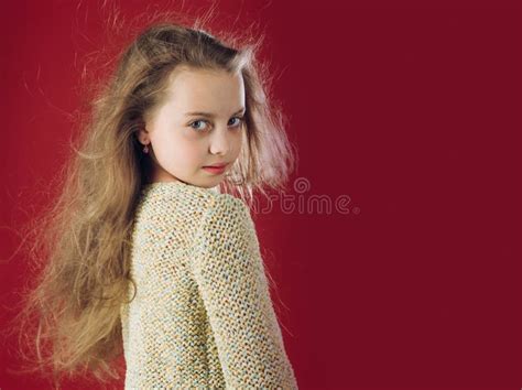 Kid Hairdresser Skin And Hair Care Fashion Portrait Of Little Girl