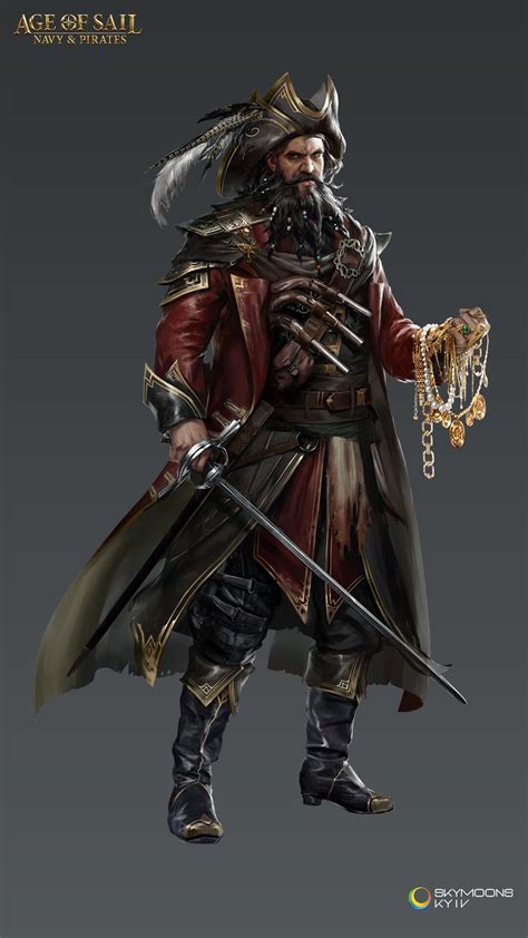 M Fighter Pirate Captain Leather Armor Cloak Sword Pistols Treasure