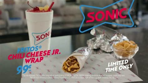 sonic drive in fritos chili cheese jr wrap tv spot three ispot tv