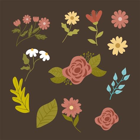 Premium Vector Floral Flower Flat Vector Collections
