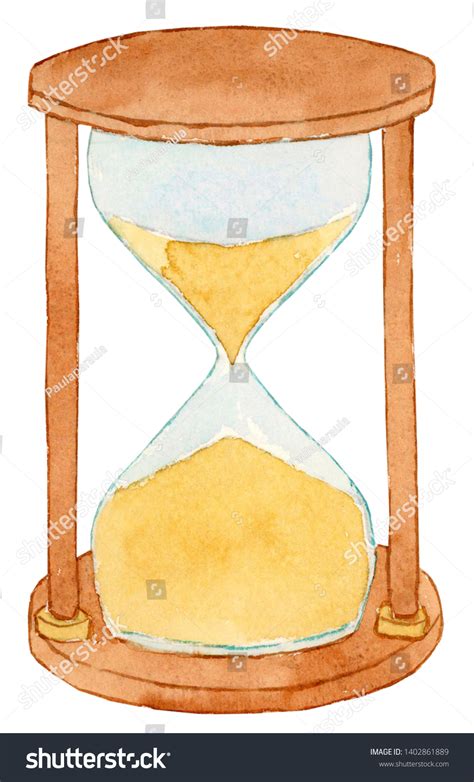 Watercolor Hourglass Illustration Hourglass Clipart Stock Illustration