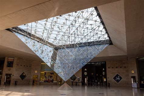 Louvre Pyramid Glass Paris France Europe Museum City