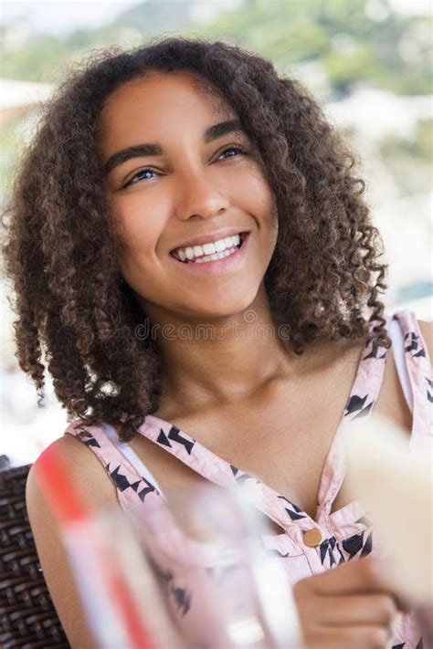 Beautiful Mixed Race African American Girl Teenager Stock Photo Image