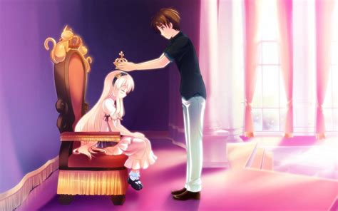 Download Man Crowning Woman Love Anime Wallpaper Wallpapers Com