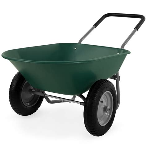 Best Choice Products Dual Wheel Home Wheelbarrow Yard Garden Cart For