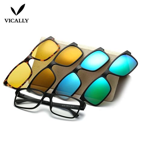 Fashion Polarized Magnetic Clip On Sunglasses Tr90 Light Weight Magnet