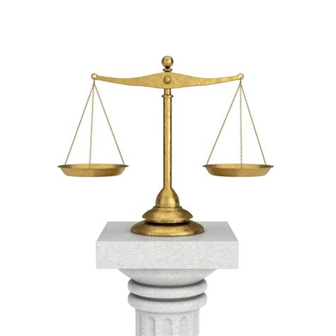 Premium Photo Vintage Classical Justice Golden Balanced Scales Over