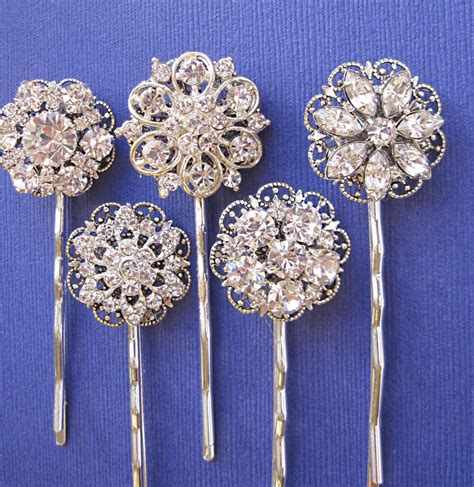 Maybe you would like to learn more about one of these? Wedding Accessories, Hair Pins, 5 Hair Pins, Rhinestone ...