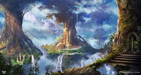 The Immortal Trees Whendell Souza Fantasy Artwork Fantasy Landscape