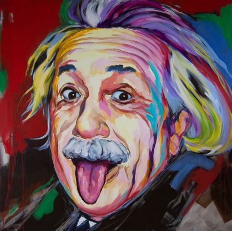Art Albert Einstein Portrait Acryl 120x120 Cm