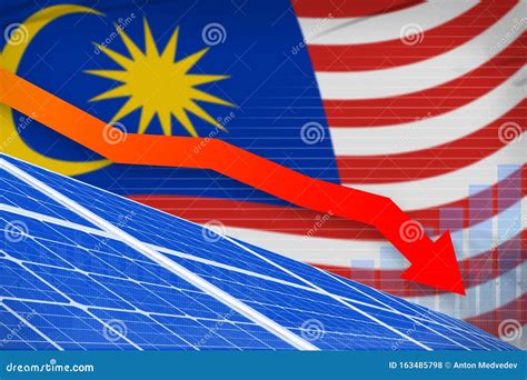 Malaysia Solar Energy Power Lowering Chart Arrow Down Modern Natural