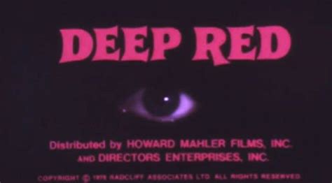 The Title For Deep Red Is Shown In Front Of An Evil Looking Persons Eye