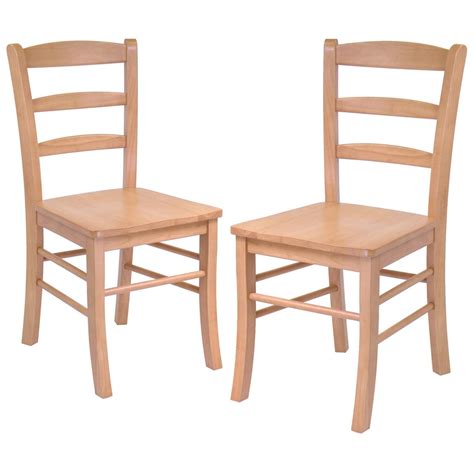 winsome set of 2 light oak ladder back chairs 151003 kitchen and dining at sportsman s guide