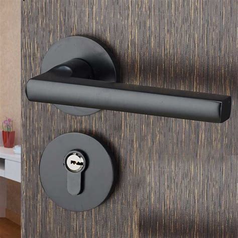 Aluminum Door Handle Set Door Lock With Keys Fit For Bedroom Bathroom Fire Doors Erasure