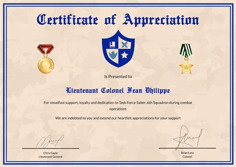 Army Certificate Of Achievement Template Business Professional Templates