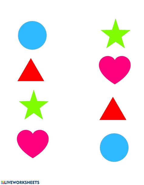 Shapes worksheets and online activities. Matching Shapes and Colors worksheet