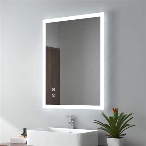 Buy Emke 800 X 600 Mm Backlit Illuminated Bluetooth Bathroom Mirror With Shaver Socket Wall