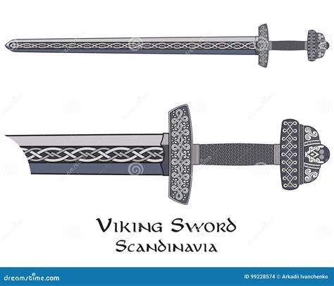 Viking Sword Silhouette Vector Illustration 85276104