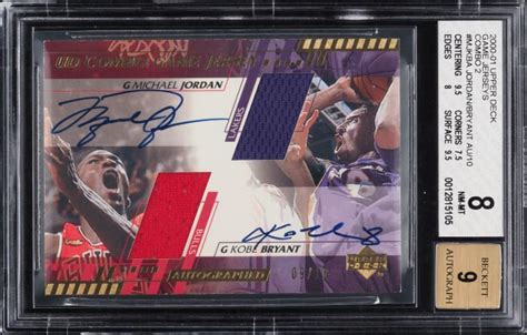 Michael Jordan Kobe Bryant Dual Signed Card Highlights Pwcc Auction