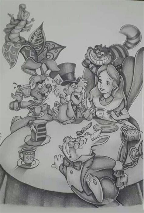 Pin By Annie Doman On Colouring Therapy Alice In Wonderland Drawings