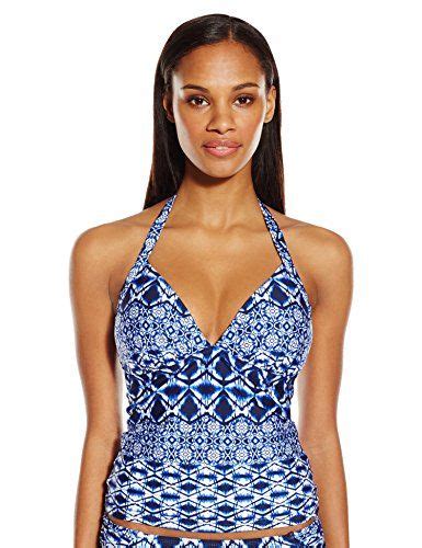 La Blanca Womens Tangier Tile Halterkini Tankini Blue Berry Learn More By Visiting The