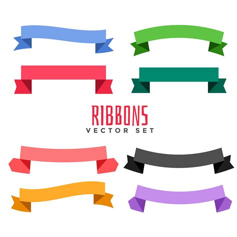 Set Of Different Color Flat Ribbons Download Free Vector Art Stock