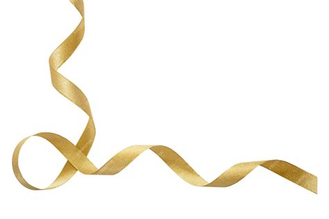 Premium Photo Gold Satin Ribbon Isolated Cutout On White Background