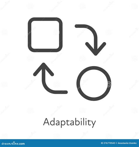 Adaptability Black Line Icon Business Correspondence Soft Skills