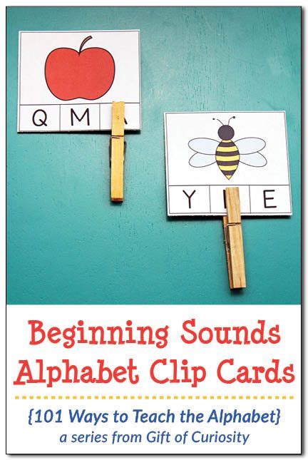 Free Printable Beginning Sounds Alphabet Clip Cards For Kids Who Are