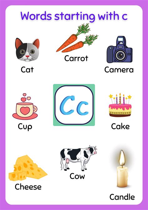Free Printable Words That Start With C Worksheet About Preschool