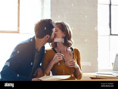 Two People Kissing In Office Hi Res Stock Photography And Images Alamy