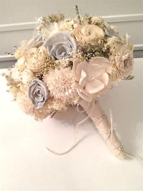 Ivory And Gray Wedding Bouquet Sola Flowers Customize Colors Bridal