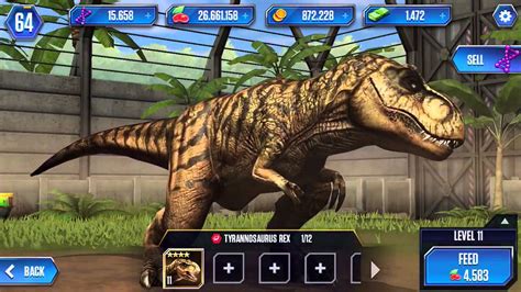 Jurassic World The Game T Rex Level 20 Stats