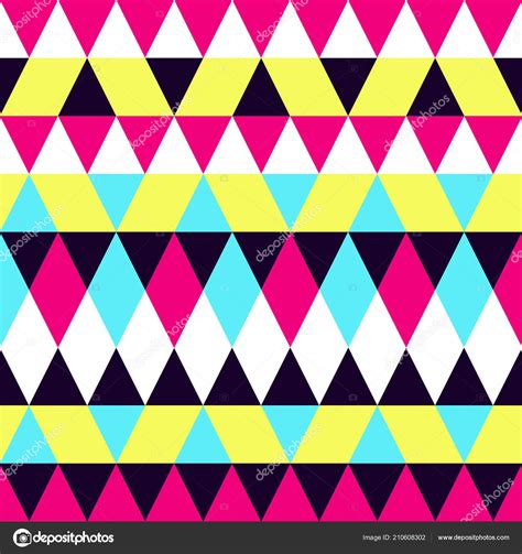 Seamless Colorful Abstract Triangles Pattern Retro Background Geometric