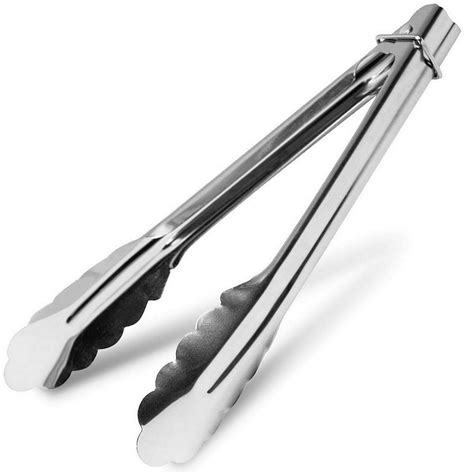 Stainless Steel Grill Tongs 3 Pack Small Kitchen Bbq 9 Inch Grilling Tongs Scalloped Edge
