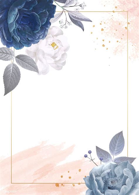 Blue Roses Themed Card Template Vector Premium Image By