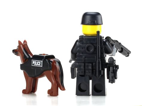 K9 With Police Officer Swat Tactical Minifigure Sku34made Wreal Lego