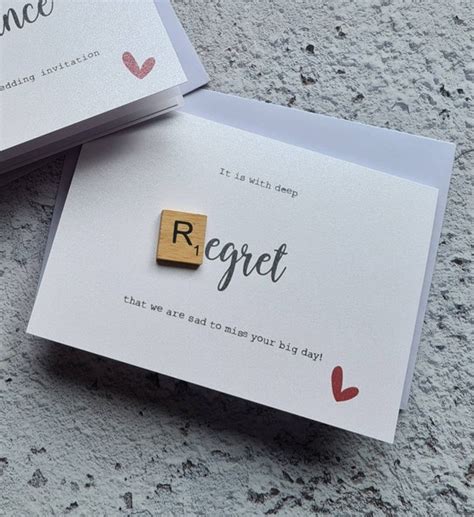 Wedding Regret Card Acceptance Card Wedding Invite Rsvp Etsy Uk