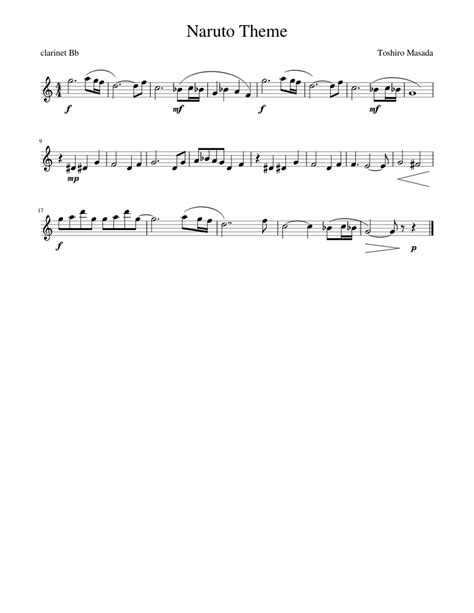 Unravel for clarinet quartet sheet music for clarinet. Naruto Theme Sheet music for Clarinet (In B Flat) (Solo) | Musescore.com
